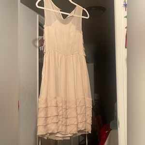 ruffled silk dress sleeveless attached petticoat Burlap label. NWOT flared